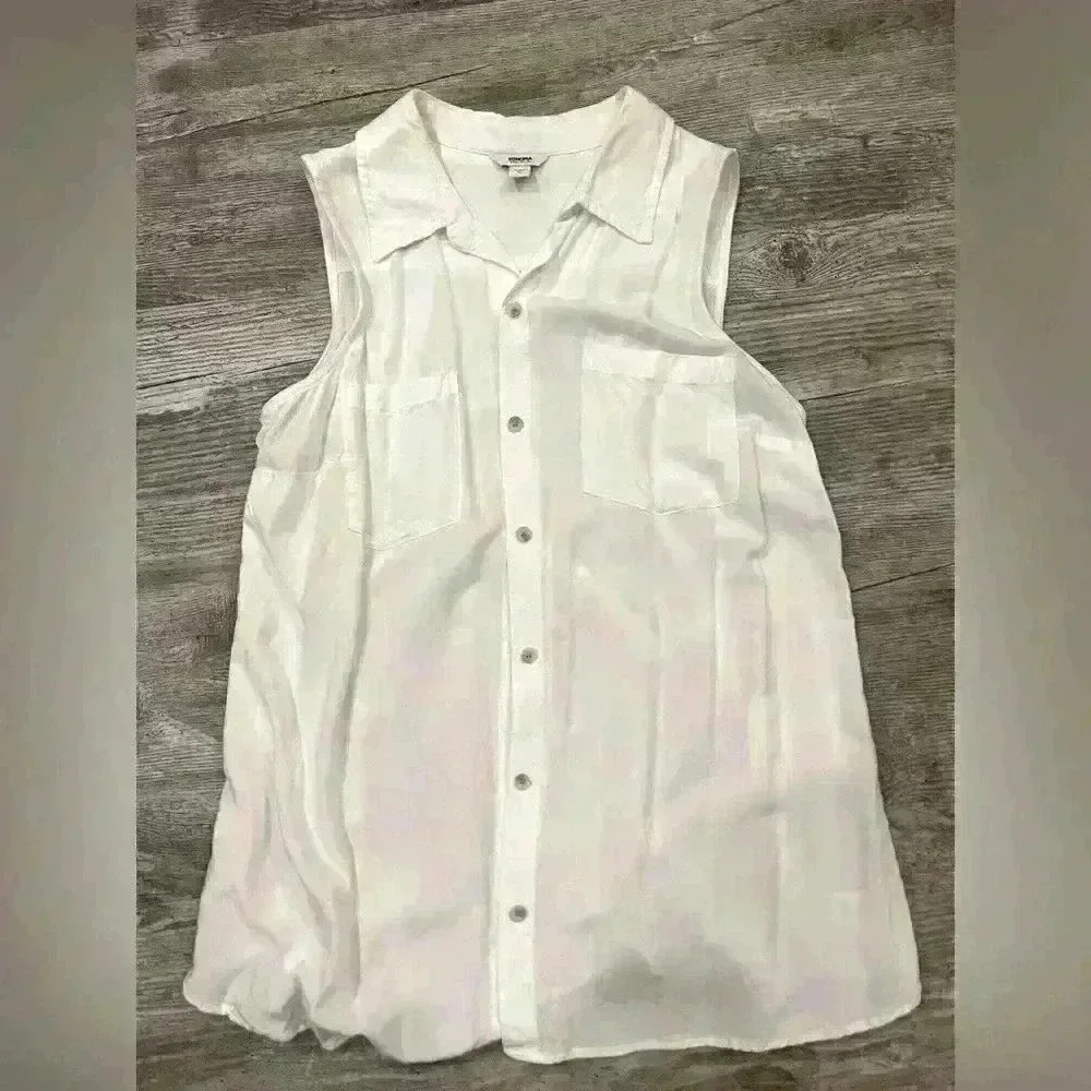 Women’s size L Rayon Sonoma button up dress‎ shirt with a collar